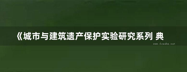 《城市与建筑遗产保护实验研究系列 典型建筑遗产保护技术》 淳庆  2015 